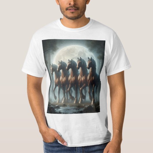 Caballos Silvestres Bajo la Luna T-shirt (Voorkant)