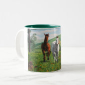 caballos tweekleurige koffiemok (Voorkant links)