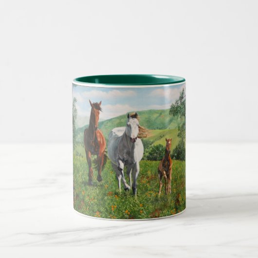 caballos tweekleurige koffiemok (Center)