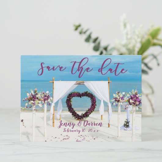 Cabana Beach Destination Wedding - Save The Date (Staand voorkant)