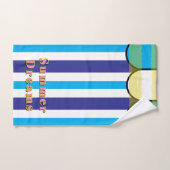 Cabana Beach Yellow Blue Stripes Bad Handdoek (Handdoek)