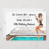 Cabana Boy 40th Birthday Party Weekend Kaart (Voorkant)