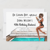 Cabana Boy 40th Birthday Party Weekend Uitnodiging (Voorkant)