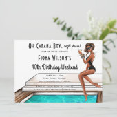 Cabana Boy 40th Birthday Party Weekend Uitnodiging (Staand voorkant)