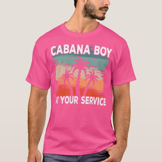 Cabana Boy At Your Service Black T-shirt (Voorkant)