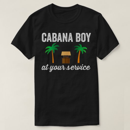 Cabana Boy bij Uw Dienst Funny Bartender Server T-shirt (Design voorkant)