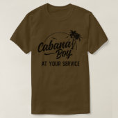 Cabana Boy bij Uw Dienst Island Vacation T-shirt (Design voorkant)
