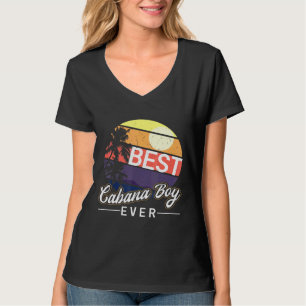 Cabana Boy Colorful Sunset Palm Tree Beach Male bi T-shirt