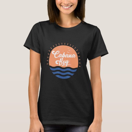 Cabana Boy Zwembad Feest Barman T-shirt (Voorkant)