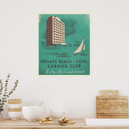  Cabana Club Miami Travel Poster (Keuken)