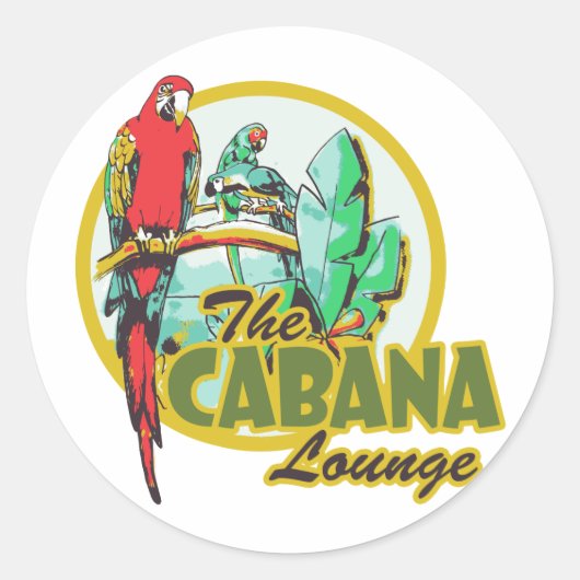 Cabana Lounge Ronde Sticker (Voorkant)