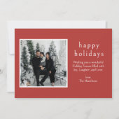 Cabana Pink red Stripe Preppy photo Christmas card Kaart (Achterkant)