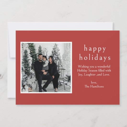 Cabana Pink red Stripe Preppy photo Christmas card Kaart (Achterkant)