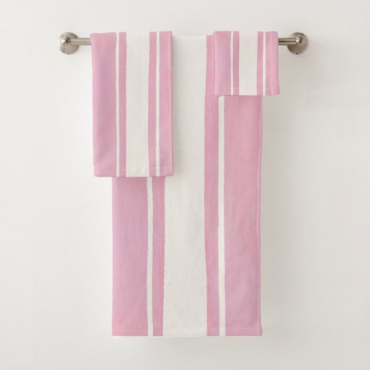 Cabana Roze en Witte Verticale Streep Zomer Bad Handdoek (Insitu)