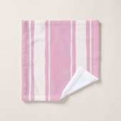 Cabana Roze en Witte Verticale Streep Zomer Bad Handdoek (Wasdoekje)