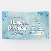Cabana Sail Nautilus Verjaardagsbanner Spandoek (Horizontaal)