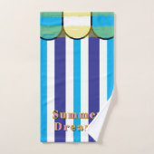Cabana Scalloped Blue White Yellow Stripes Bad Handdoek (Handdoek)