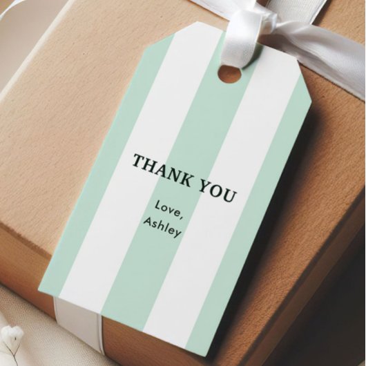 Cabana Streep Zee Groen Bruidsboeket Cadeaulabel