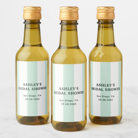 Cabana Streep Zee Groen Bruidsborrel Wijn Etiket (Flessen)