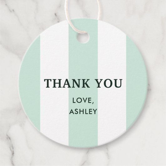 Cabana Streep Zee Groen Bruidsfeest Bedankjes Labels (Voorkant)