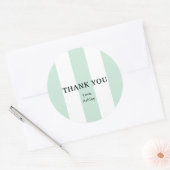 Cabana Streep Zeegroen Bruidsfeest Ronde Sticker (Envelop)