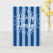 Cabana Strepen "Hip Hip Hoera" Barst in Blauw Kaart (Gele Bloem)