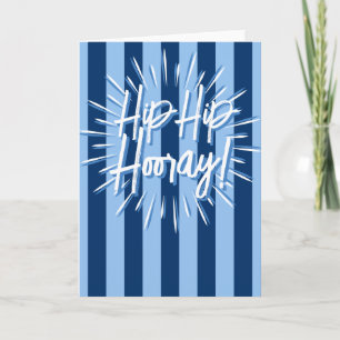 Cabana Strepen "Hip Hip Hooray" Barst in Blauw Kaart