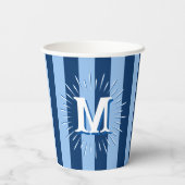 Cabana Strepen in Blauw Persoonlijk Papieren Bekers (Achterkant)