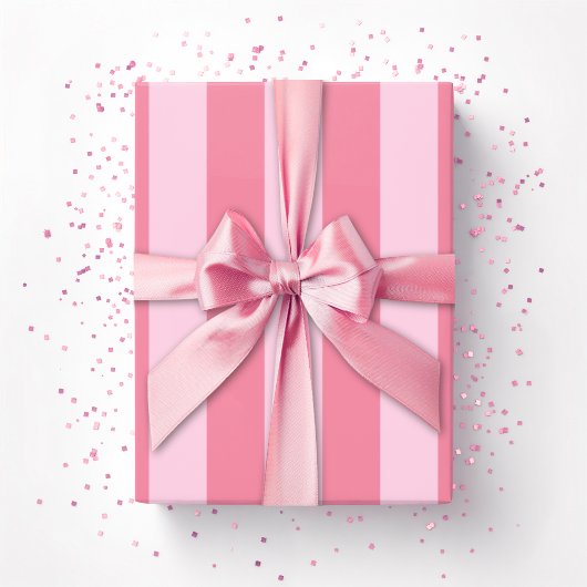 Cabana Strepen in Roze Cadeaupapier
