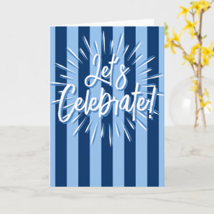 Cabana Strepen "Laten we feestvieren" barst in bla Kaart