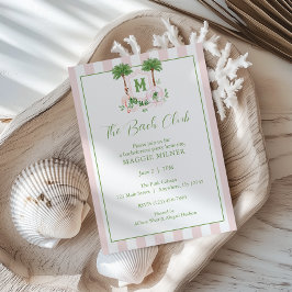 Cabana Strepen Palm Beach Monogram Crest Kaart