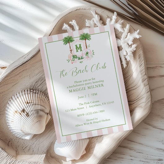 Cabana Strepen Palm Beach Monogram Crest Kaart