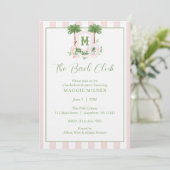 Cabana Strepen Palm Beach Monogram Crest Kaart (Staand voorkant)