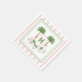 Cabana Strepen Palm Beach Monogram Crest Omheining Servet (Hoek)