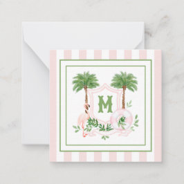 Cabana Strepen Palm Beach Monogram Crestomhulling Notitiekaartje