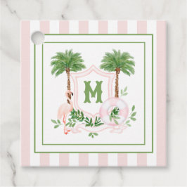 Cabana Strepen Palm Beach Monogram Wapenschild Bedankjes Labels