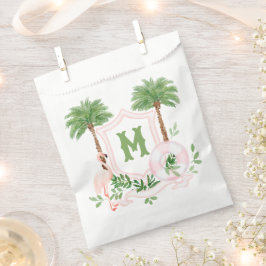Cabana Strepen Palm Beach Monogram Wapenschild Bedankzakje