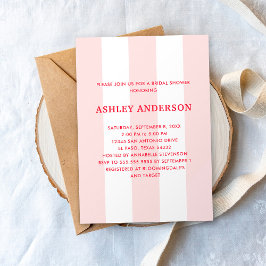 Cabana Stripe Bord Roze Vrijgezellenfeest Kaart