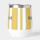 Cabana Stripe Monogram in Geel (Rechts)