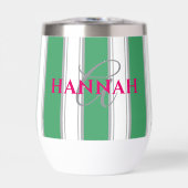 Cabana Stripe Monogram in Groen (Voorkant)