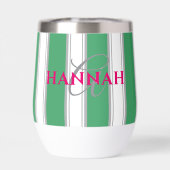 Cabana Stripe Monogram in Groen (Achterkant)