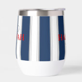Cabana Stripe Monogram in marineblauw (Links)