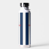 Cabana Stripe Monogram in marineblauw Waterfles (Links)