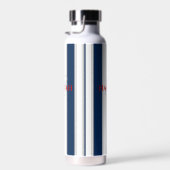 Cabana Stripe Monogram in marineblauw Waterfles (Rechts)