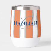 Cabana Stripe Monogram in Sinaasappel (Achterkant)
