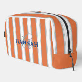 Cabana Stripe Monogram in Sinaasappel Toilettasje (Rechterhoek)