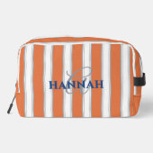 Cabana Stripe Monogram in Sinaasappel Toilettasje (Achterkant)