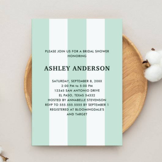 Cabana Stripe Zee Groen Vrijgezellenfeest Kaart