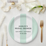 Cabana Stripe Zee Groen Vrijgezellenfeest Papieren Bordje<br><div class="desc">Vetgedrukte cabana strepen maken een heerlijke achtergrond voor uw vrijgezellenfeest borden. U kunt de kleur en alle tekst aanpassen.</div>