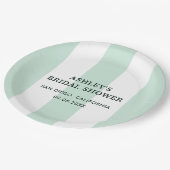 Cabana Stripe Zee Groen Vrijgezellenfeest Papieren Bordje (Gekanteld)